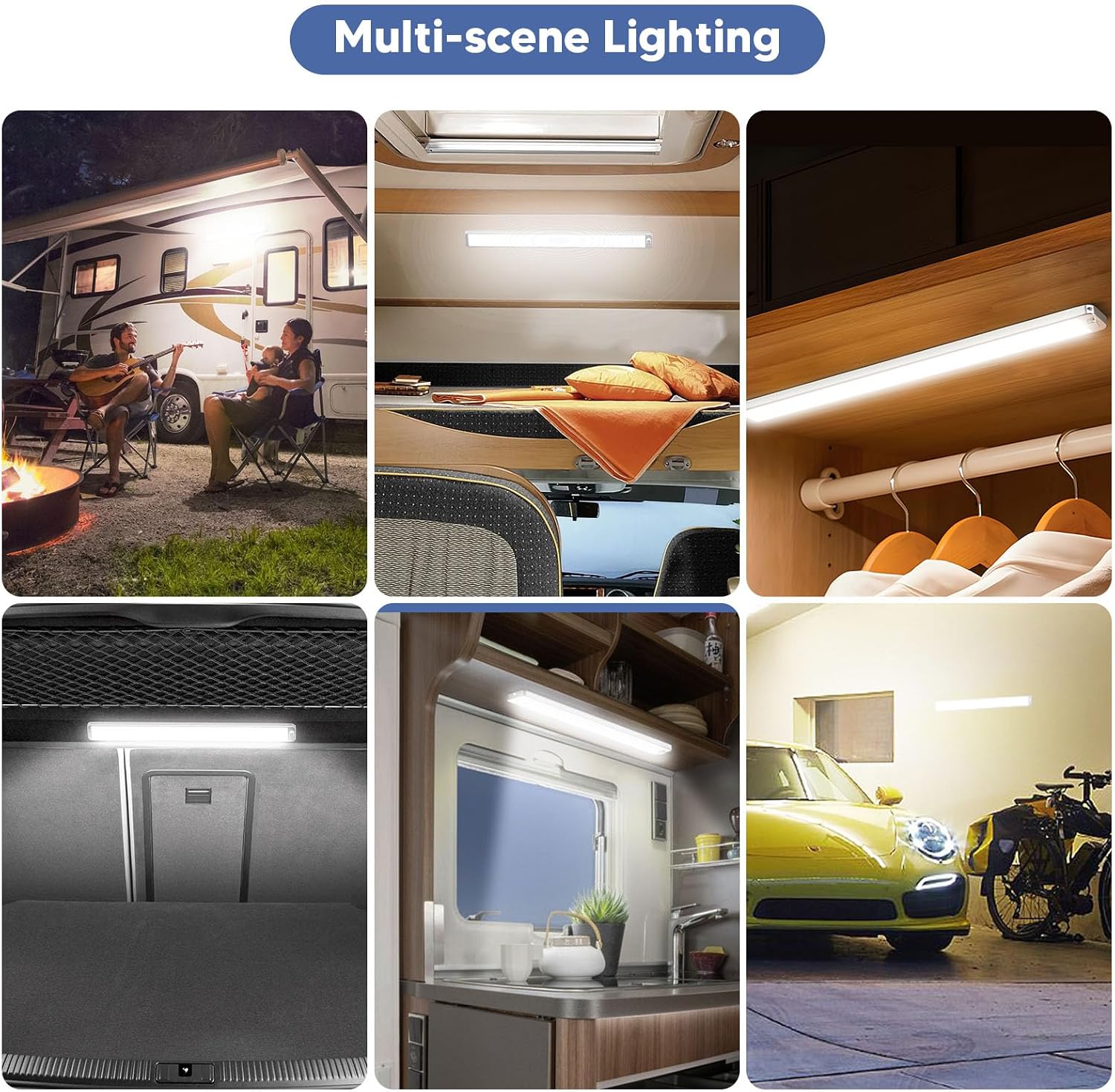 Thumbnail 3 de Kriogor 12V Interior LED Lights (2 Pack) – Upgraded 228 LED Strip Light with ON/OFF Switch, 42 cm, 6000K White for Caravan, Motorhome and More