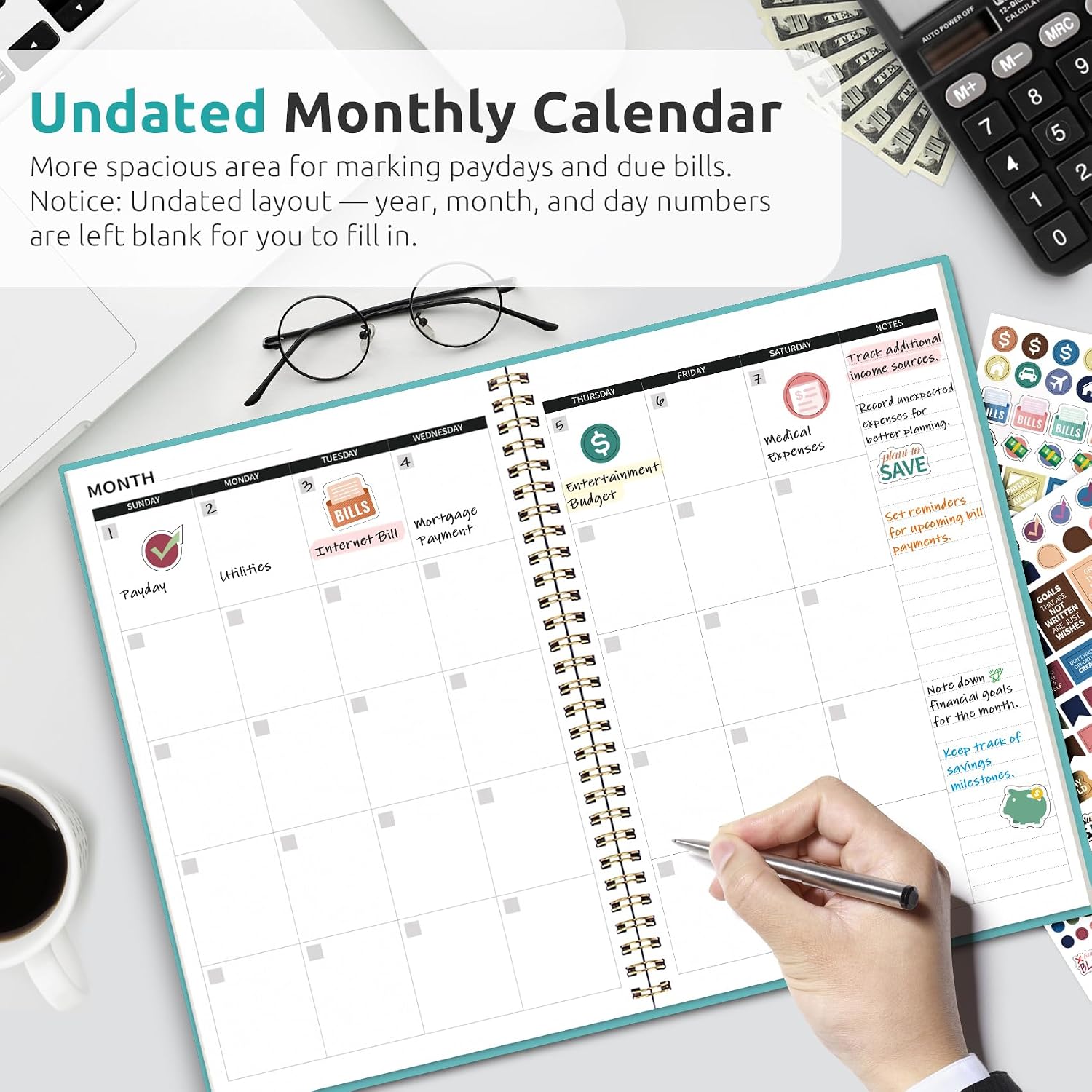 Thumbnail 1 de Taja Budget Planner, Undated Expense Tracker, 6.9" x 9.9", 150 Pages