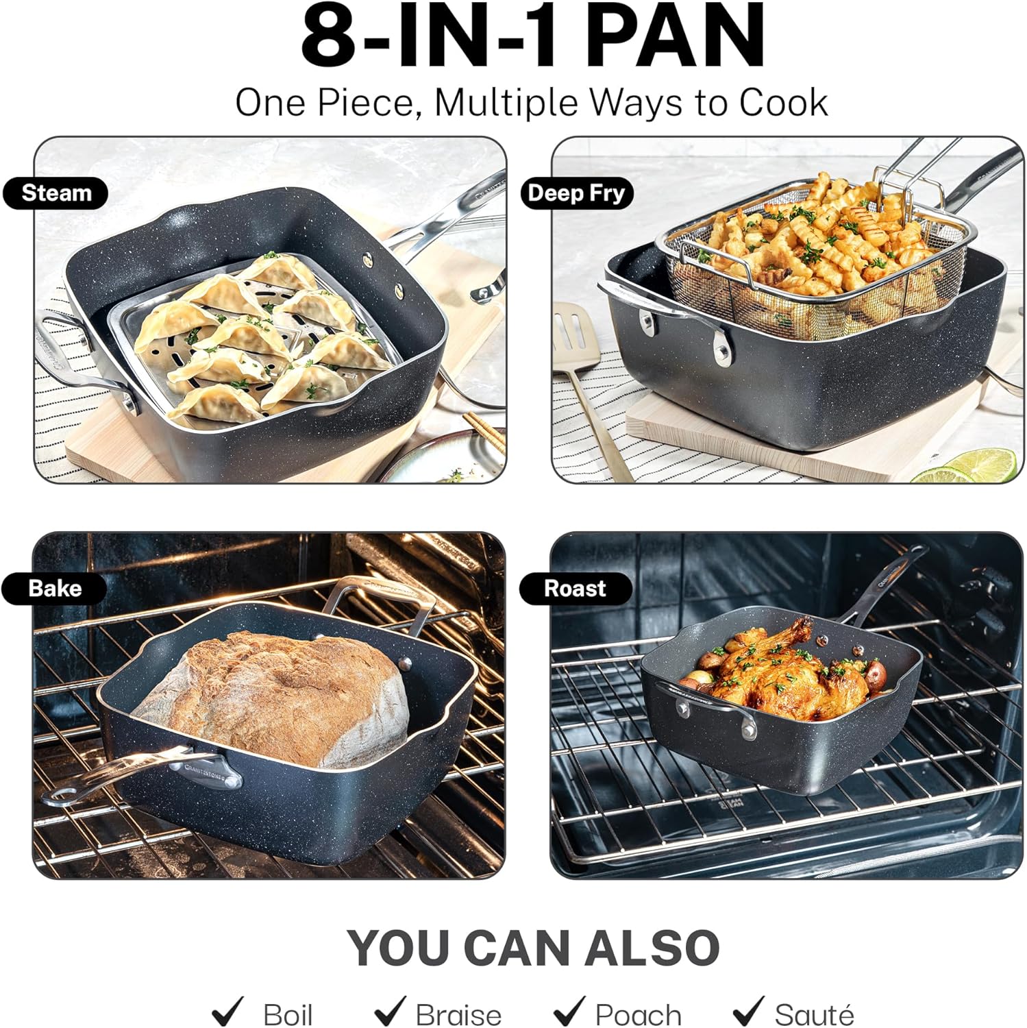 Thumbnail 4 de Granitestone 20 Pc Pots and Pans Set: Diamond Infused Nonstick Kitchen Solution