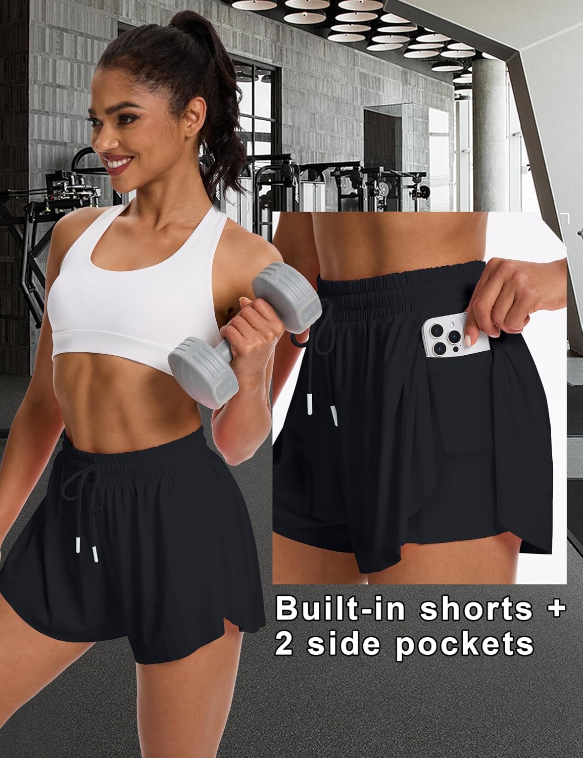 Detalle 2 de tanzdunsje Laufshorts Damen 2-in-1