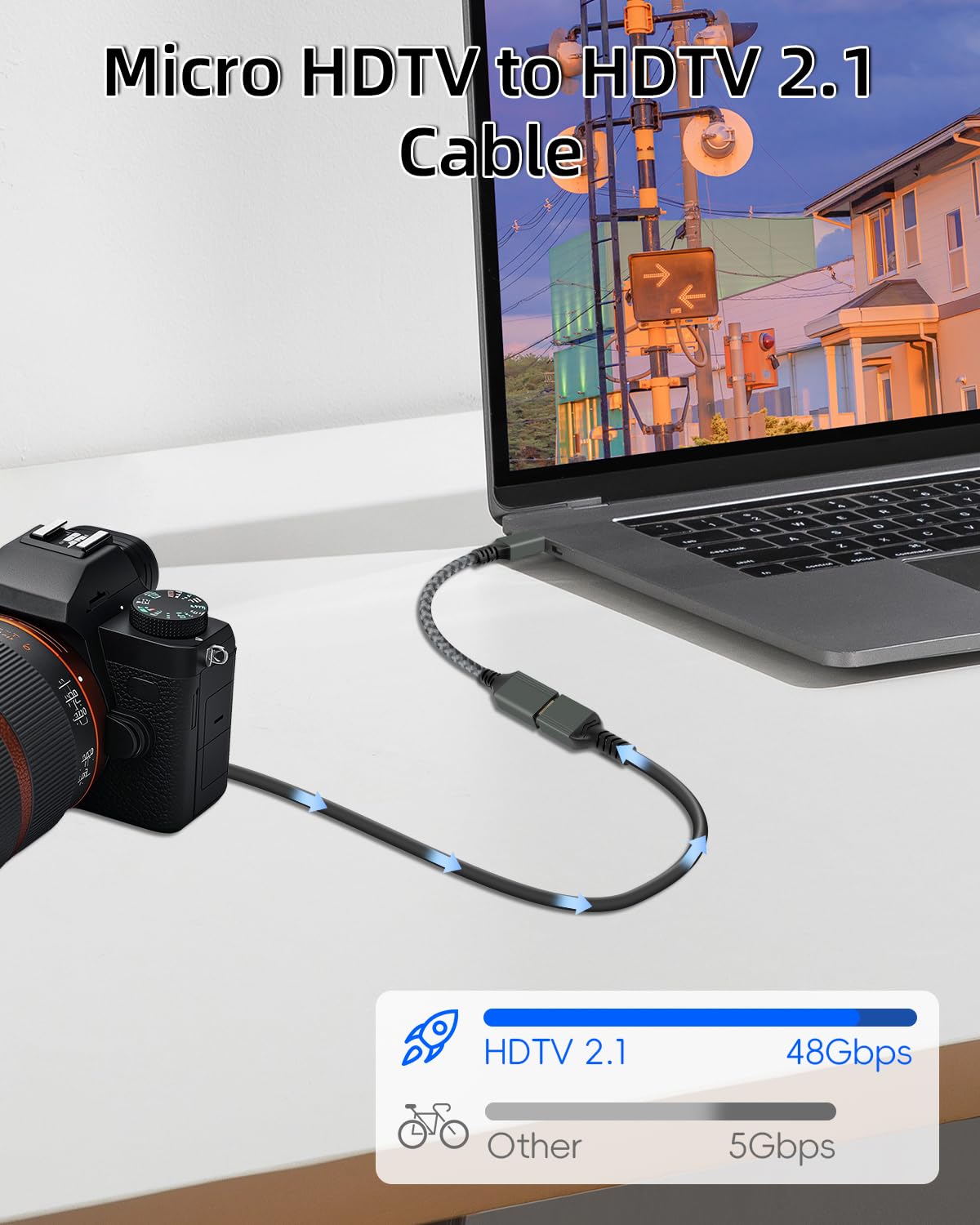 Thumbnail 3 de RIIEYOCA 8K HDTV 2.1 Mini HDTV Adapter Cable (15cm) – Straight Male to Female