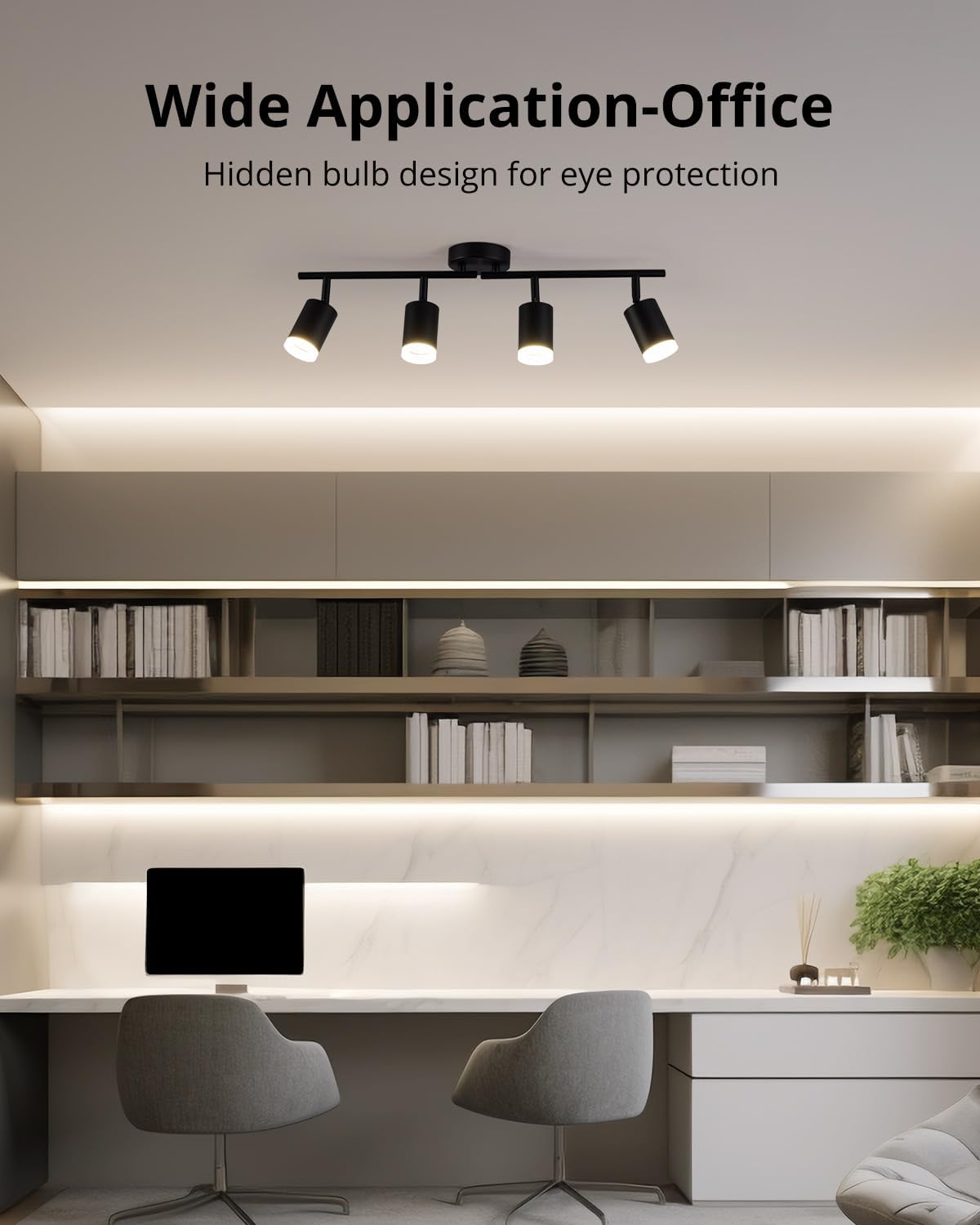 Thumbnail 6 de Gr4tec LED Ceiling Spotlight 4 Way – Modern, Rotatable GU10 Bar in Matte Black