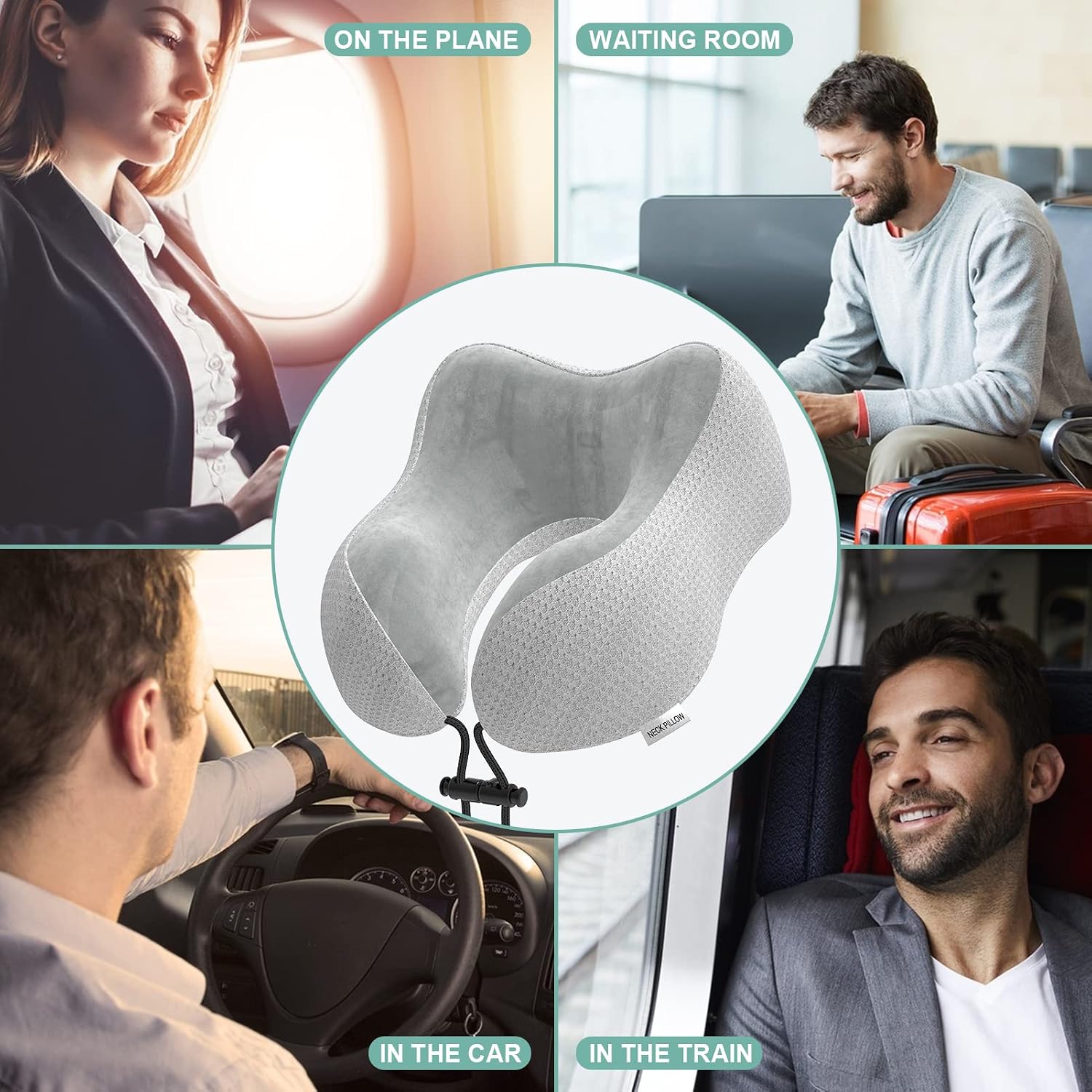 Thumbnail 5 de Yomisee Travel Neck Pillow – Memory Foam Flight Pillow for Airplane, Car, Train & Home