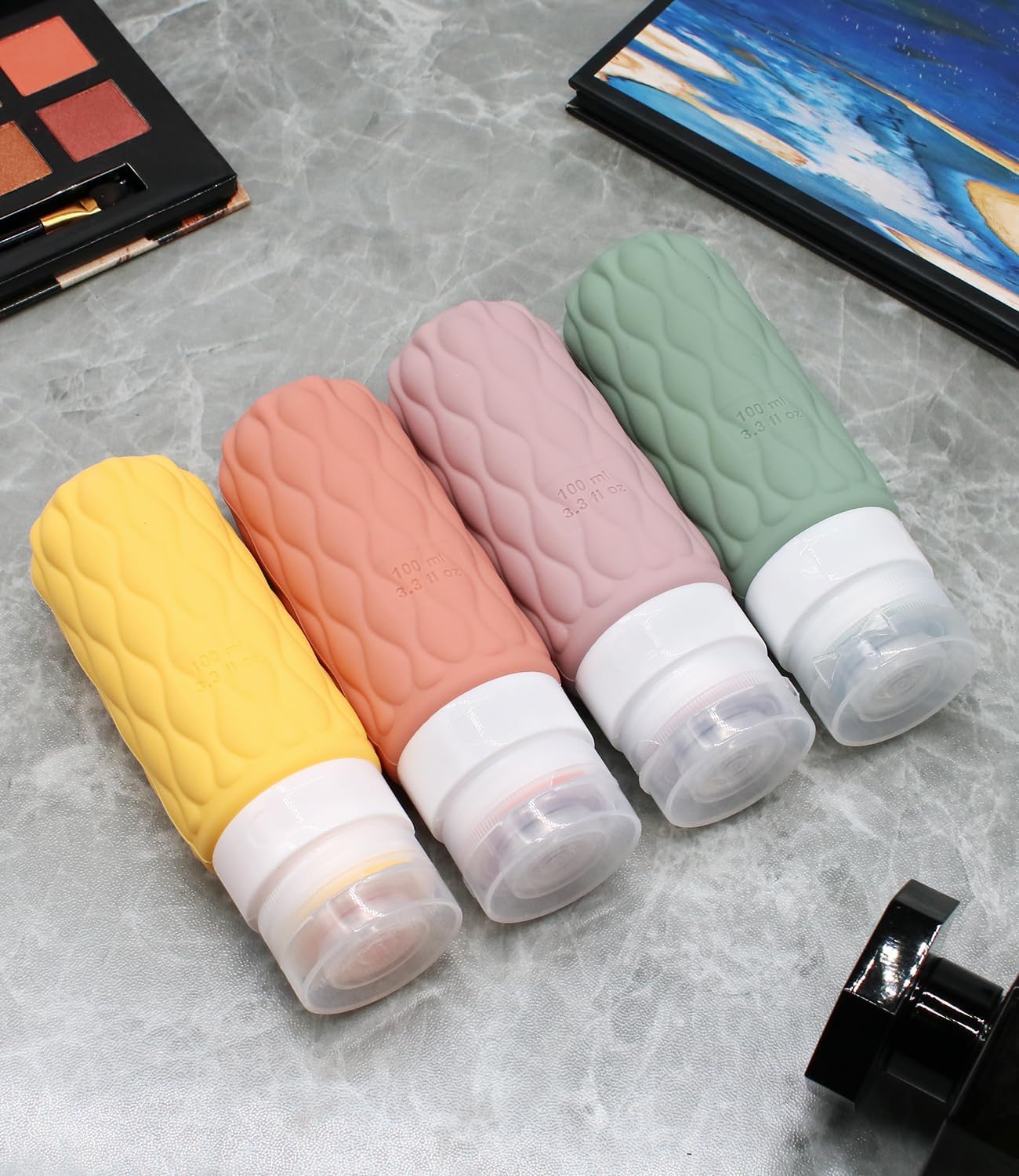 Thumbnail 5 de Lericttor 100ml Silicone Travel Bottles for Toiletries – 4-Pack with Clear Wash Bag