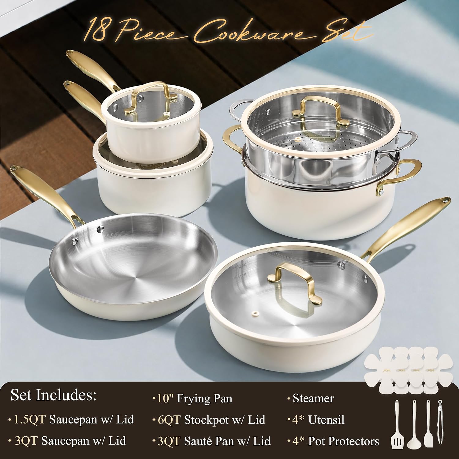 Detalle 2 de CAROTE 16-Piece NonStick Cookware Set