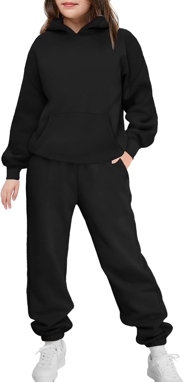 Detalle de Arshinet Girls' Two-Piece Sweatshirt and Sweatpants Set