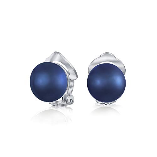 Detalle de Bling Jewelry pendientes botón con perla negra de agua dulce y plata 925