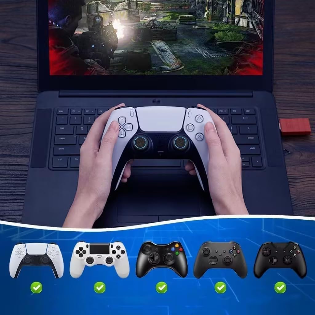 Detalle 2 de AYESY joystickdoppen voor PS5, PS4 en Xbox, 20 donkere siliconen doppen
