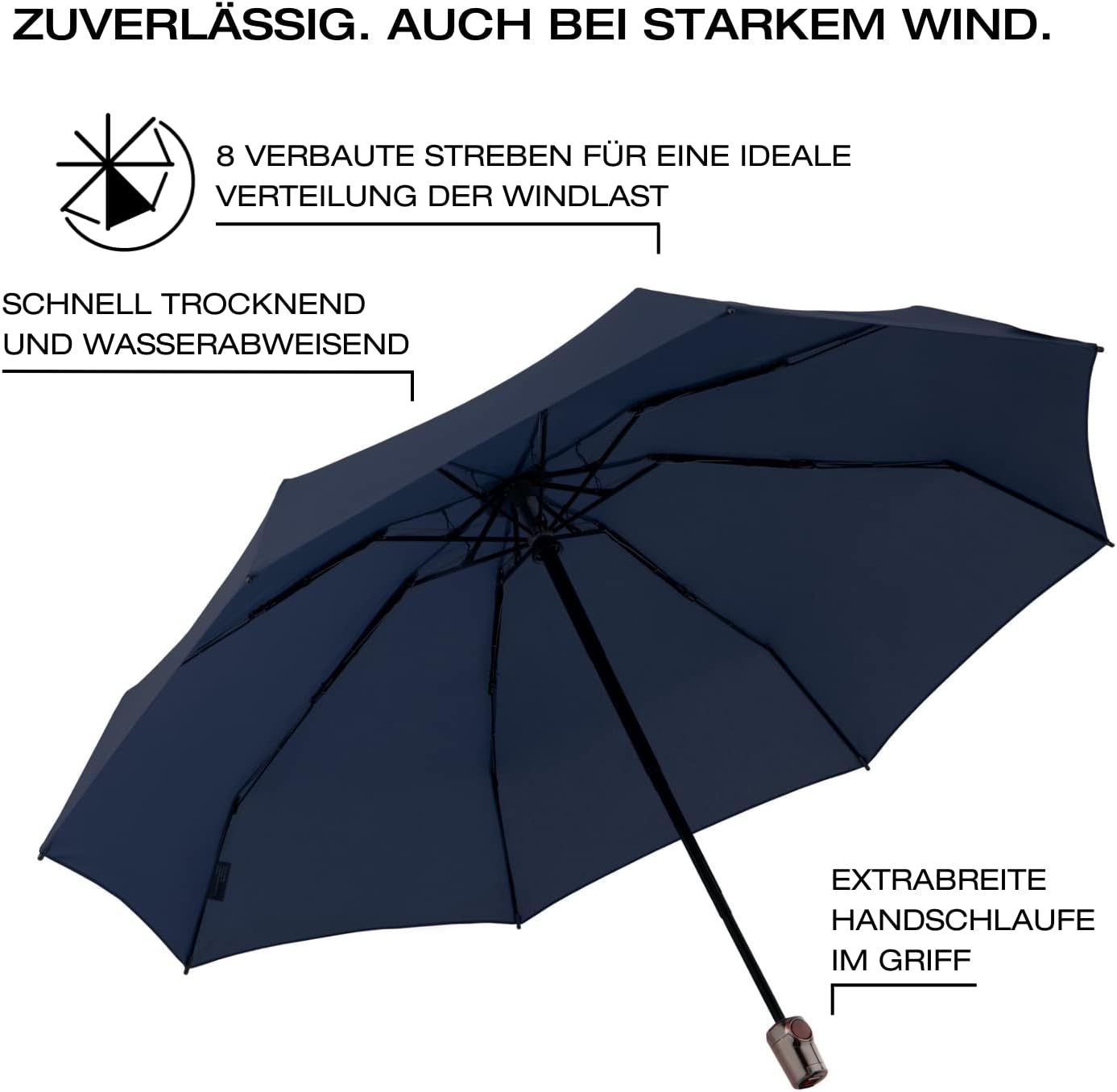 Thumbnail 4 de Knirps Ombrello tascabile T Duomatic Black Edition – Rosso, 100