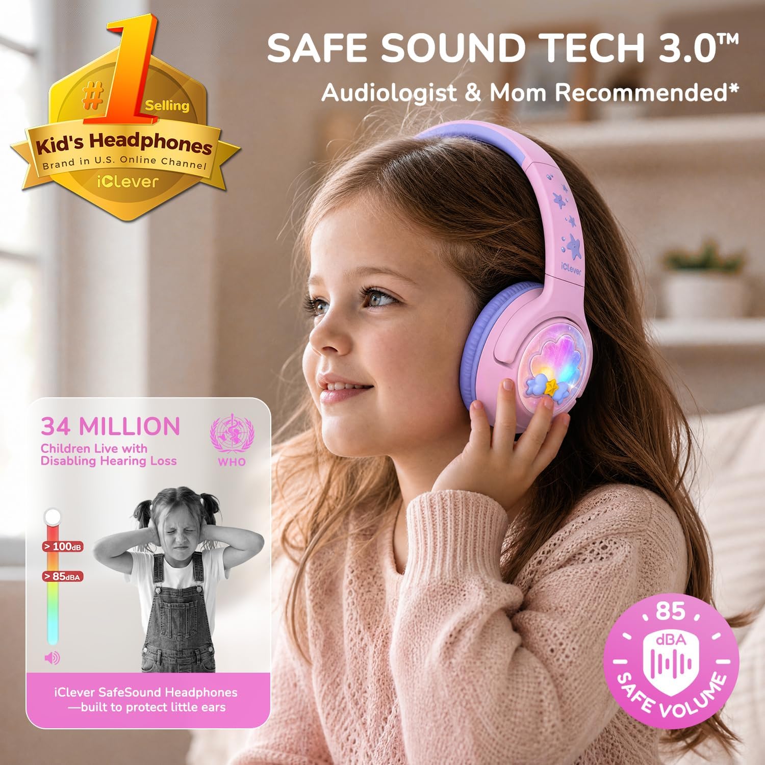 Detalle 2 de iClever Kids Headphones P550