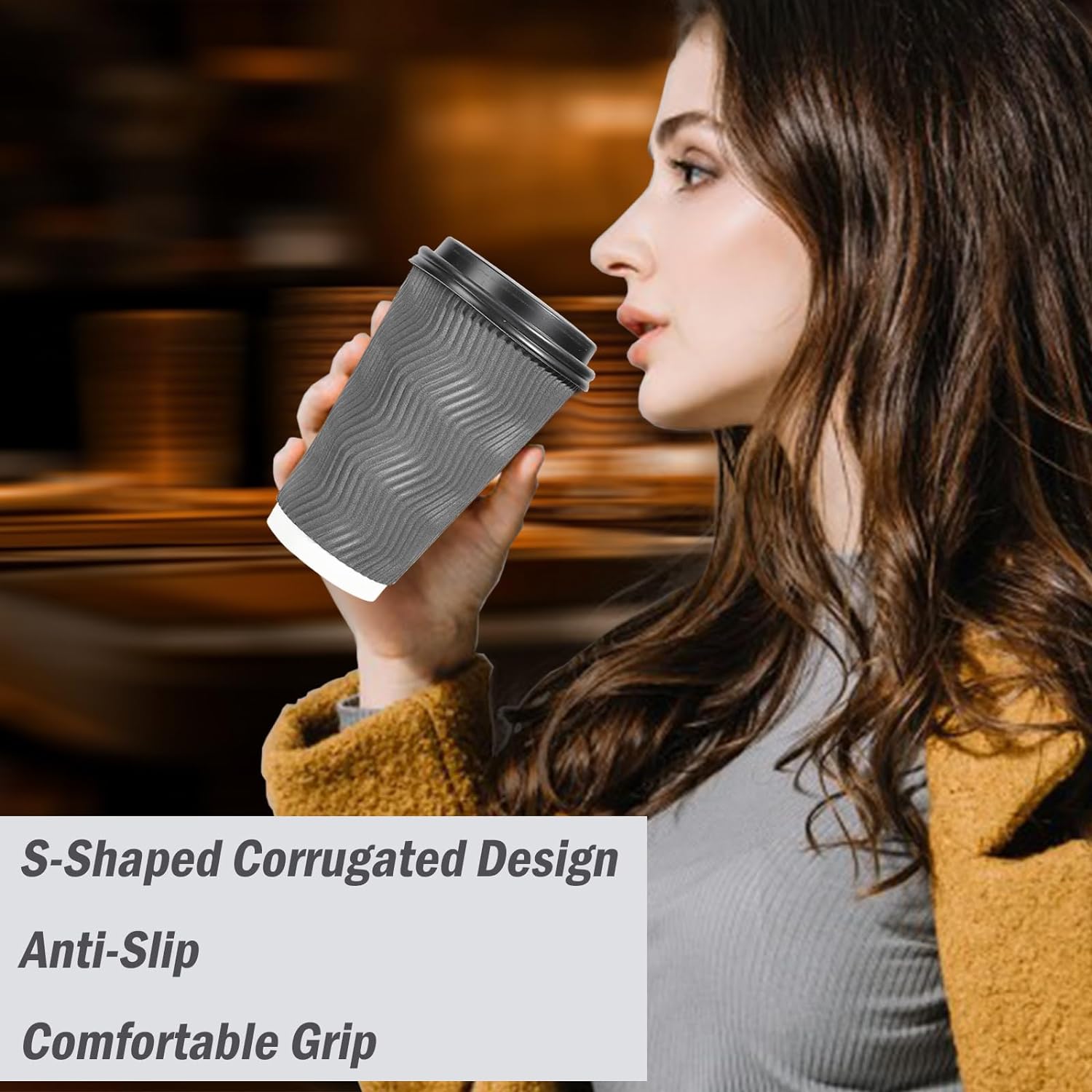 Detalle 2 de Lamosi 50-Pack 16 oz Insulated Coffee Cups ⚡