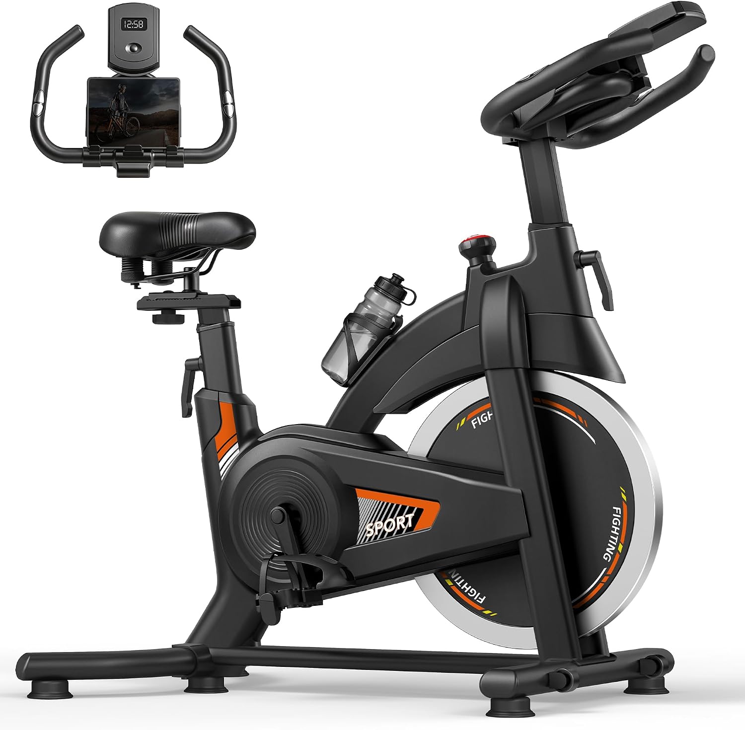Detalle de CURSOR FITNESS CBE10 Exercise Bike, 100-Level Resistance, App, 300 lb Capacity