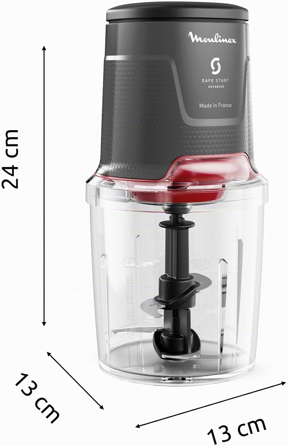 Thumbnail 6 de Moulinex Easy Press AT740H: Tritatutto Elettrico 600W con 4 lame in acciaio, capacità 500 ml, colore Hippo Iron