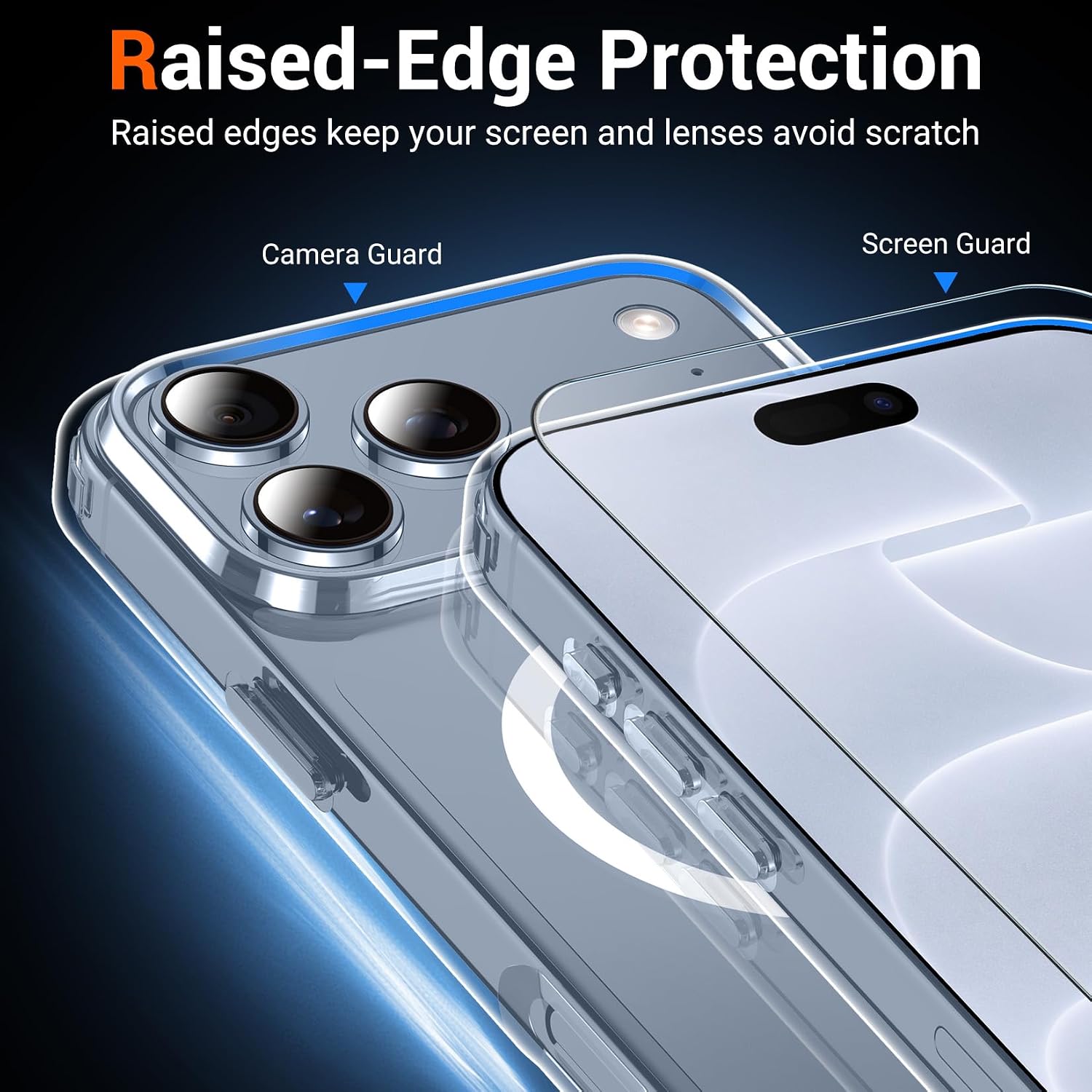 Detalle 2 de Temdan iPhone 17 Pro Clear Case with Screen Protector (MagSafe Compatible) — Shockproof Slim Magnetic Cover