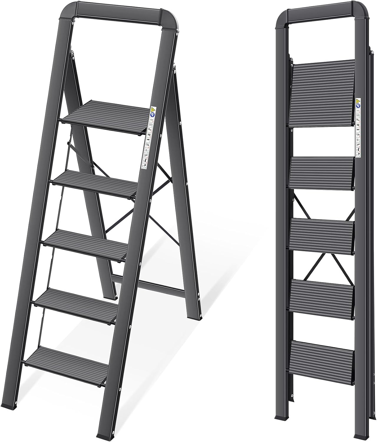 Thumbnail 6 de KINGRACK Aluminium-Leiter 4 Stufen, klappbar mit Handlauf – belastbar bis 150 kg