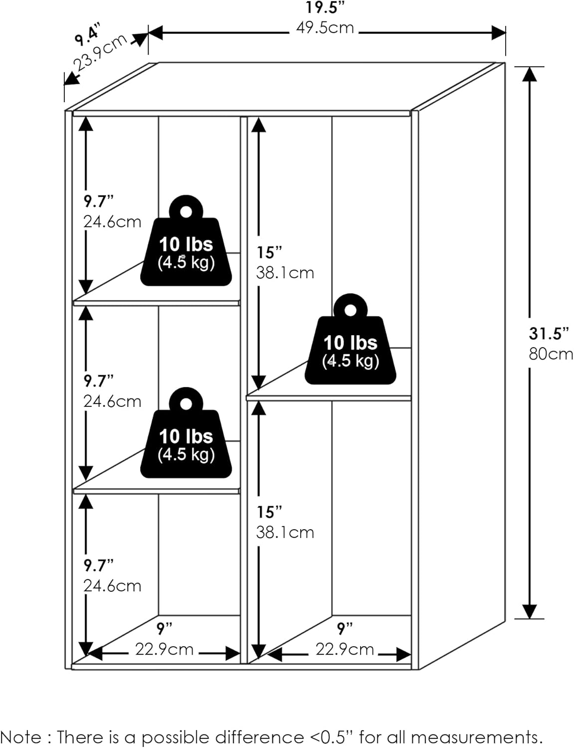 Thumbnail 2 de Furinno Reversible Shelf with 5 Cubes 📦