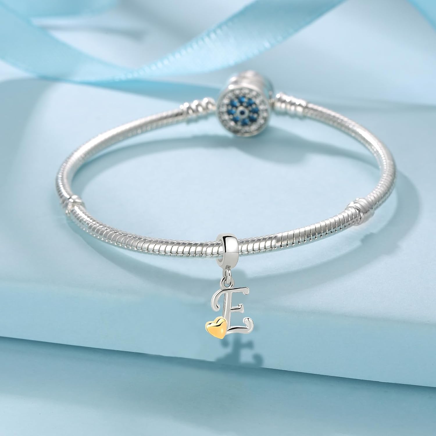 Thumbnail 1 de FLUFLO Charm Anhänger A‑Z – 925er Sterling Silber, Zirkonia, kompatibel mit Pandora- und europäischen Armbändern