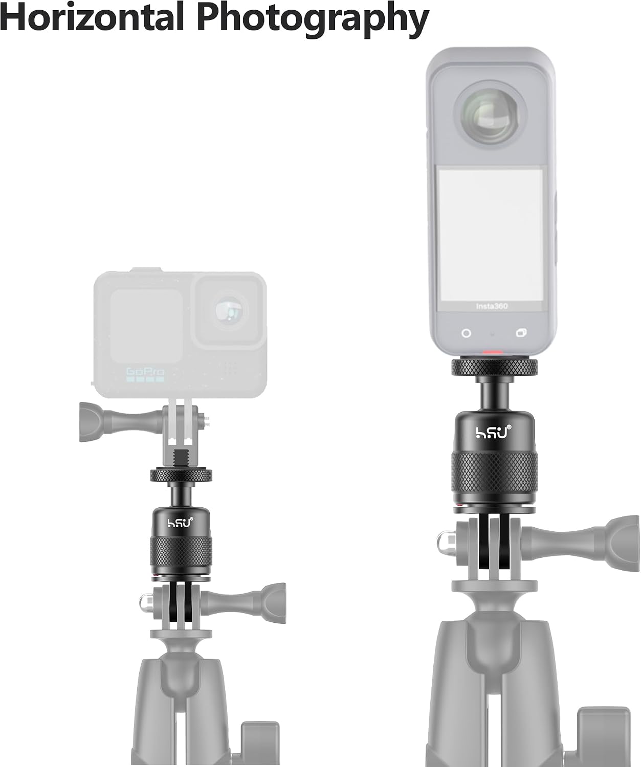 Detalle de HSU Camera Adapter for Insta360 with 1/4-20 mount and adjustable aluminium head