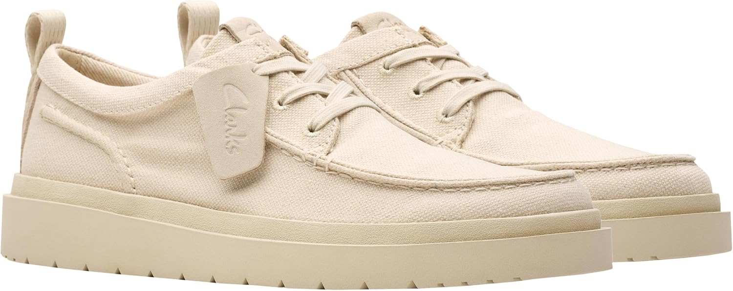 Thumbnail 3 de Clarks Polden MOC SHOESHomme – Chaussures bateau en toile off-white, confort et simplicité