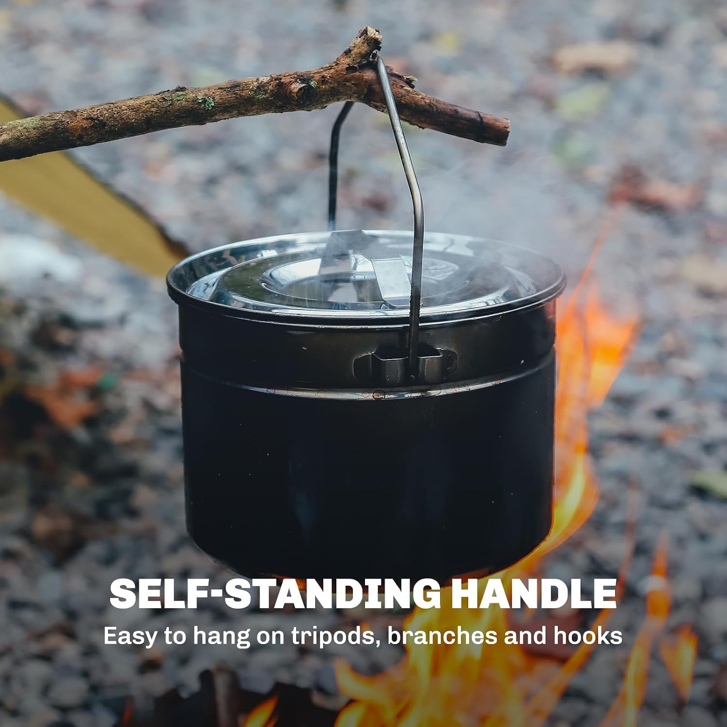 Detalle de Fire-Maple Antarcti kampeerpan van SUS304-staal, 1,8 liter met stoominzet