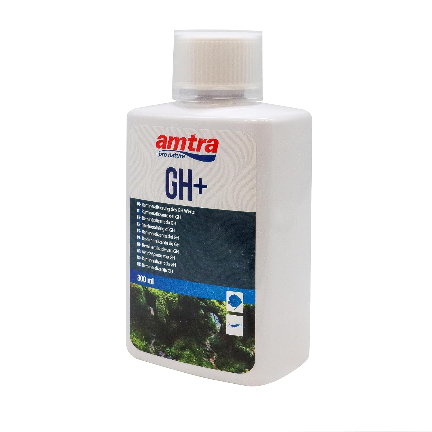 Detalle de Amtra GH +: integratore liquido per reintegrare la durezza dell'acqua d'acquario (dGH) in acqua dolce, 300 ml