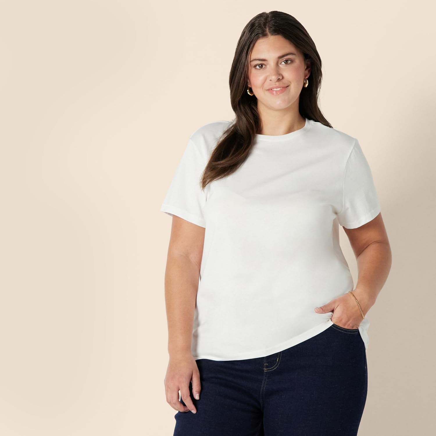 Detalle de Amazon Essentials Women's Regular Fit 100% Cotton Crewneck T-Shirt