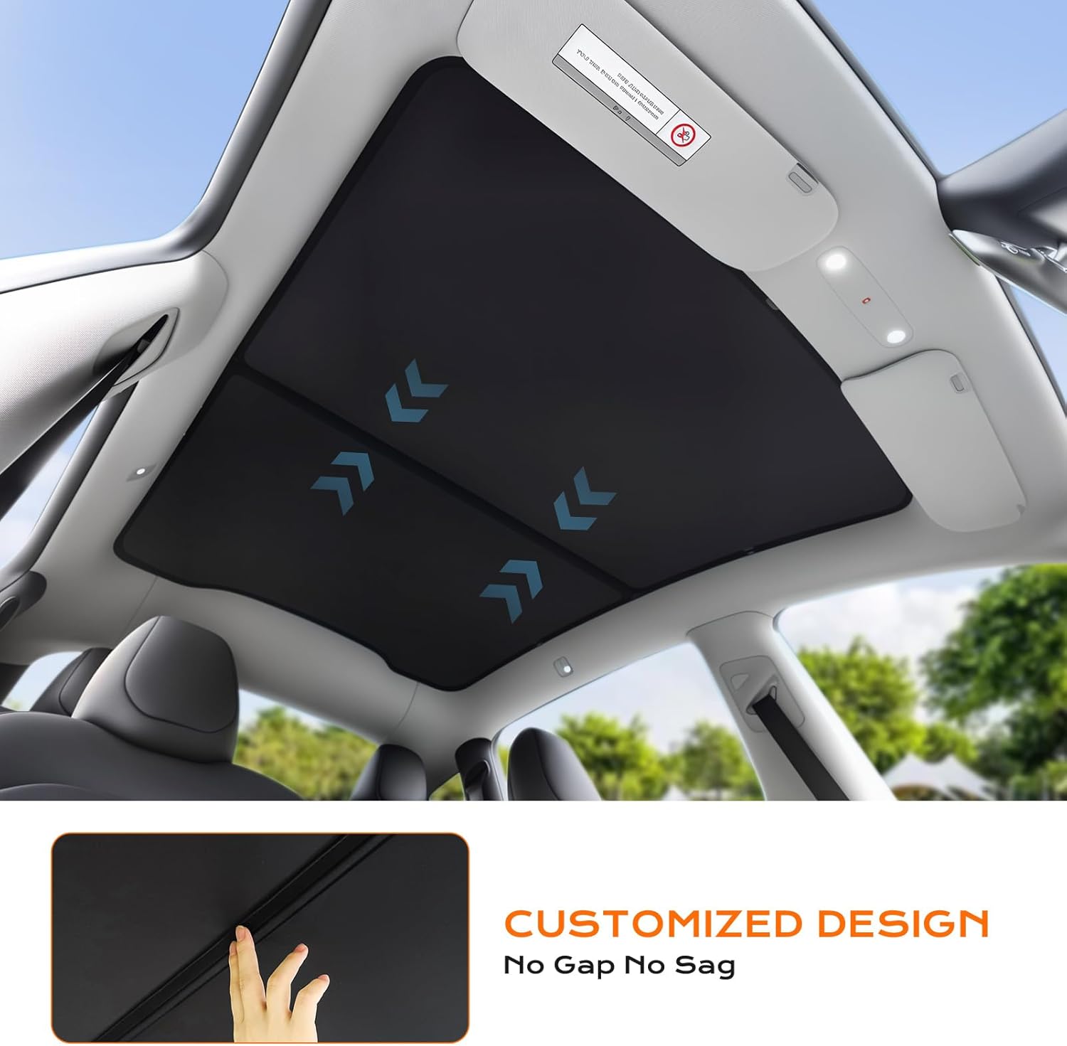 Thumbnail 1 de Tesla Model Y Sunshade Roof “Never Sag” Nano Ice-Crystal Coating Sunshade (Juniper 2025–2026)