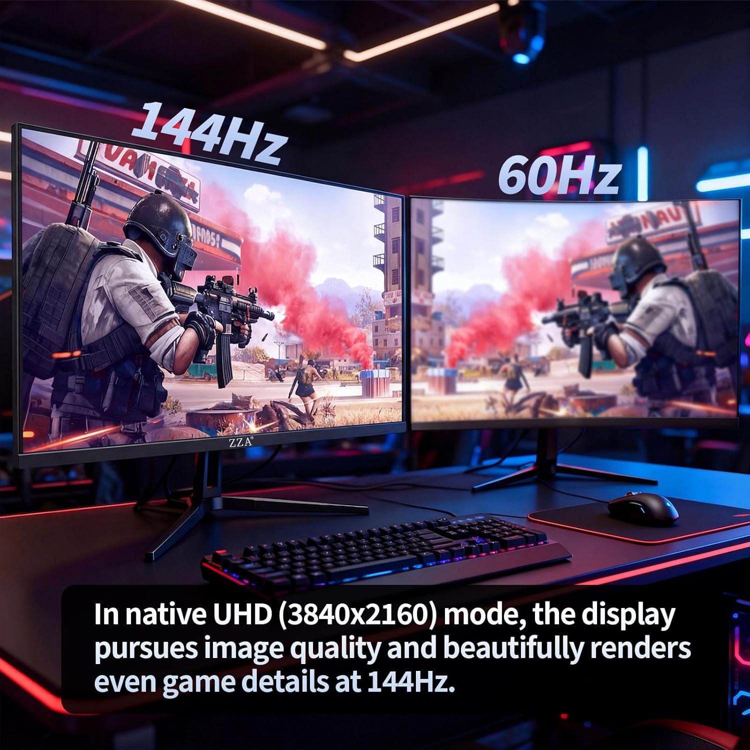 Thumbnail 6 de ZZA 27-Inch 4K Gaming Monitor (UHD 3840×2160, 144Hz) with HDMI 2.1 & DP 1.4