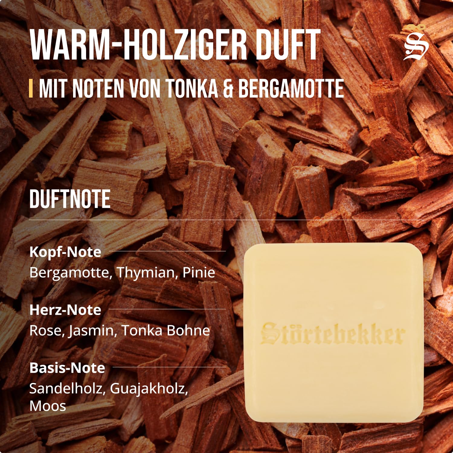 Detalle de Störtebekker Premium Shampoo Bar Sandelholz – 100 g