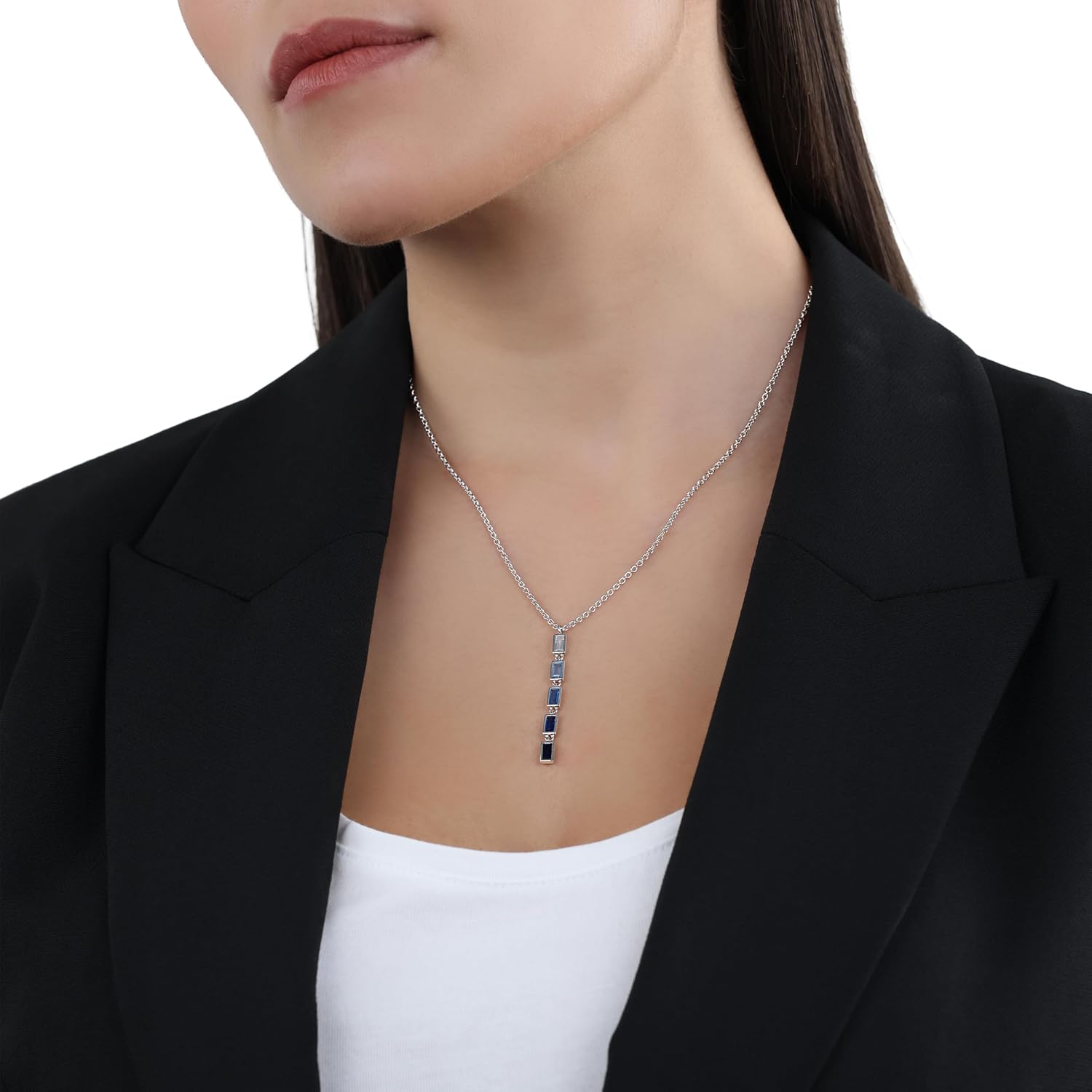 Detalle 2 de s.Oliver Kette mit Anhänger aus 925 Sterling Silber – Zirkonia, 42+3 cm, Geschenkbox