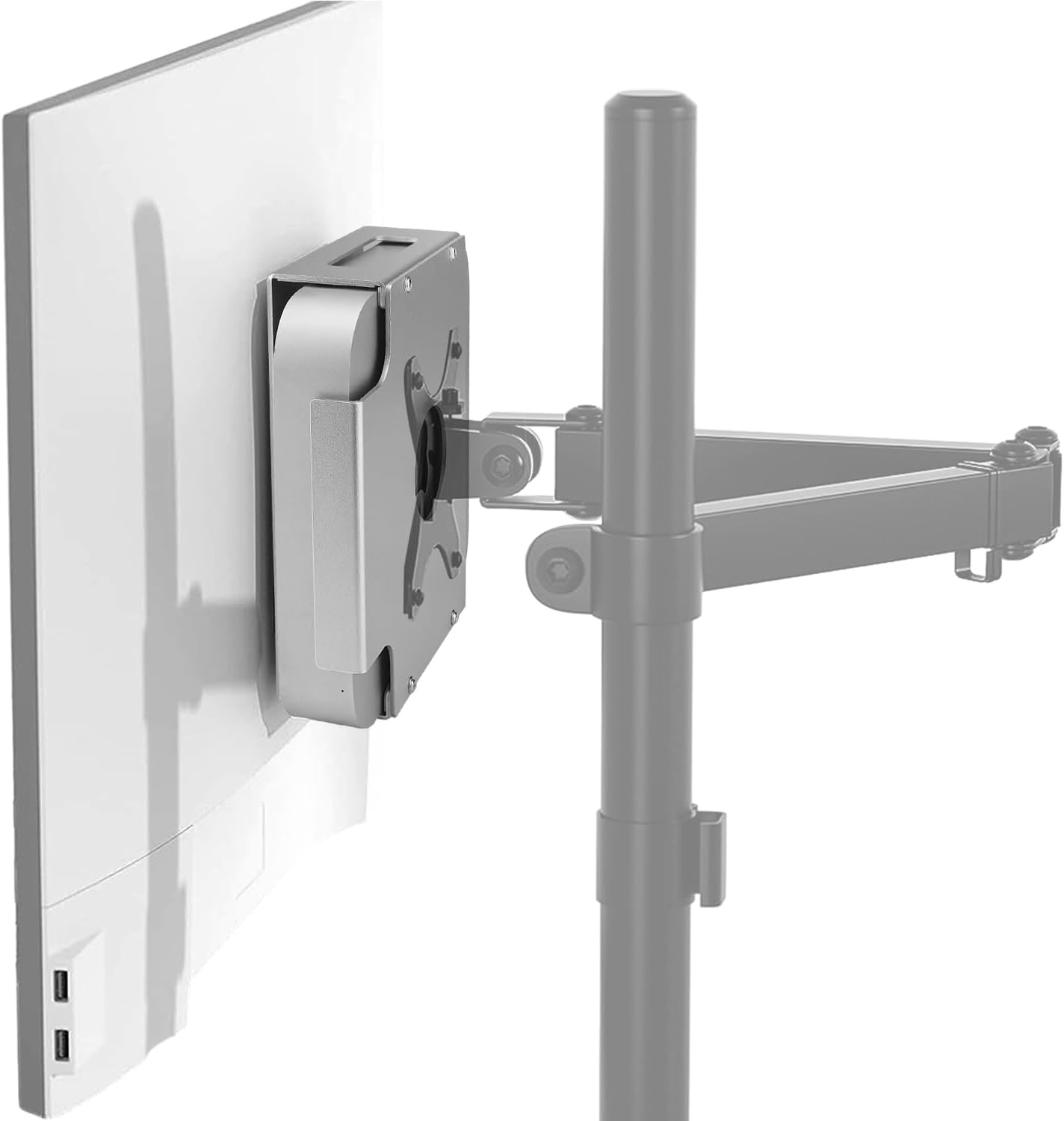 Detalle de IFCASE アルミニウム製VESAブラケット Mac mini用 シルバー・75mm/100mm対応