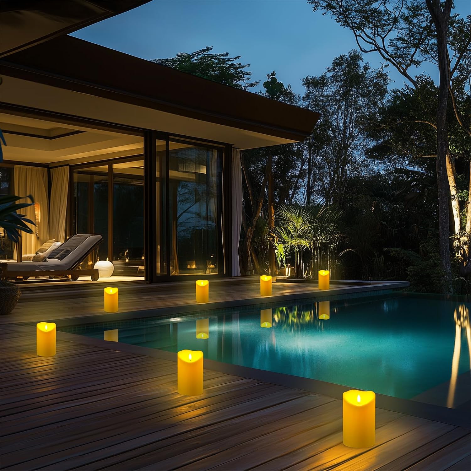 Detalle 2 de Homemory HPILLAR Flameless LED Candles, 4 x 6-Inch Waterproof Set of 2