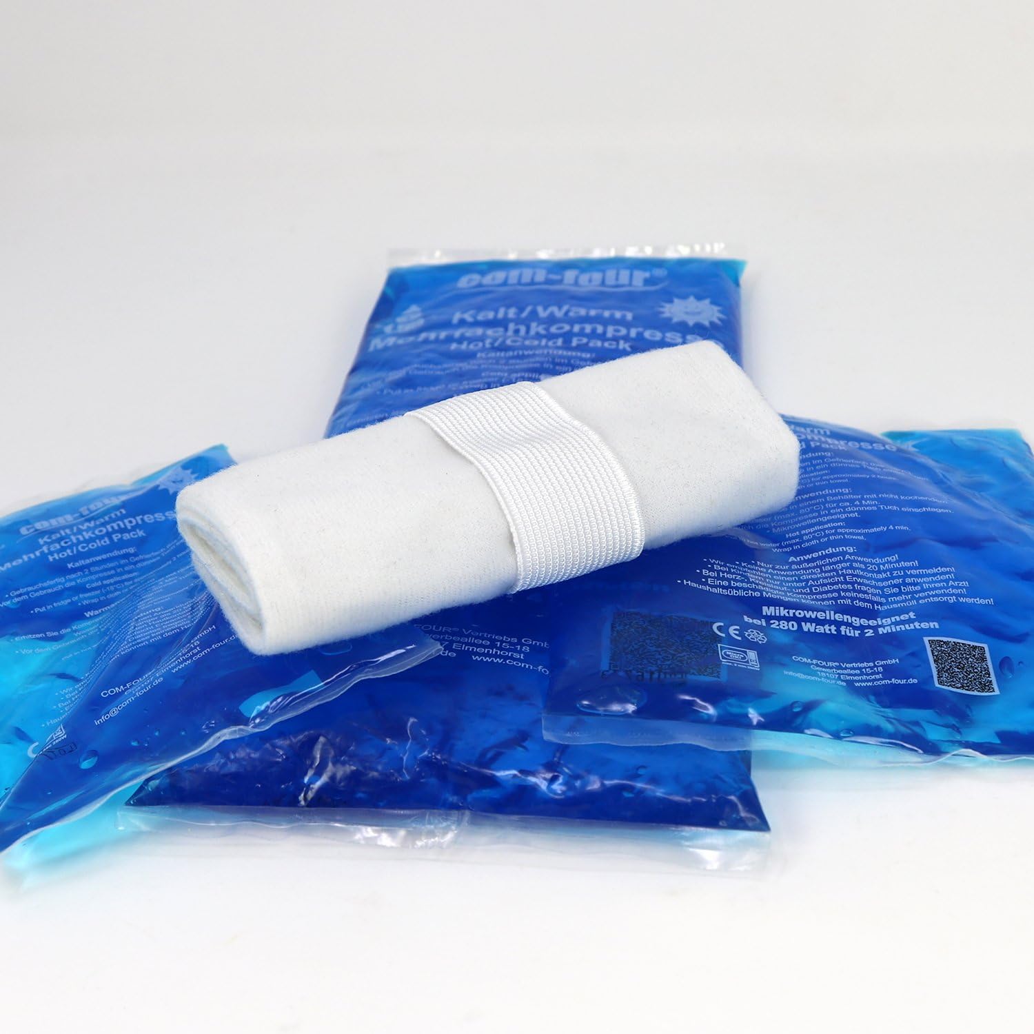 Thumbnail 5 de com-four® 3x Premium Mehrweg-Vlieshülle für Kalt- & Warm-Gel-Kompressen – hygienisch, bequem & wiederverwendbar