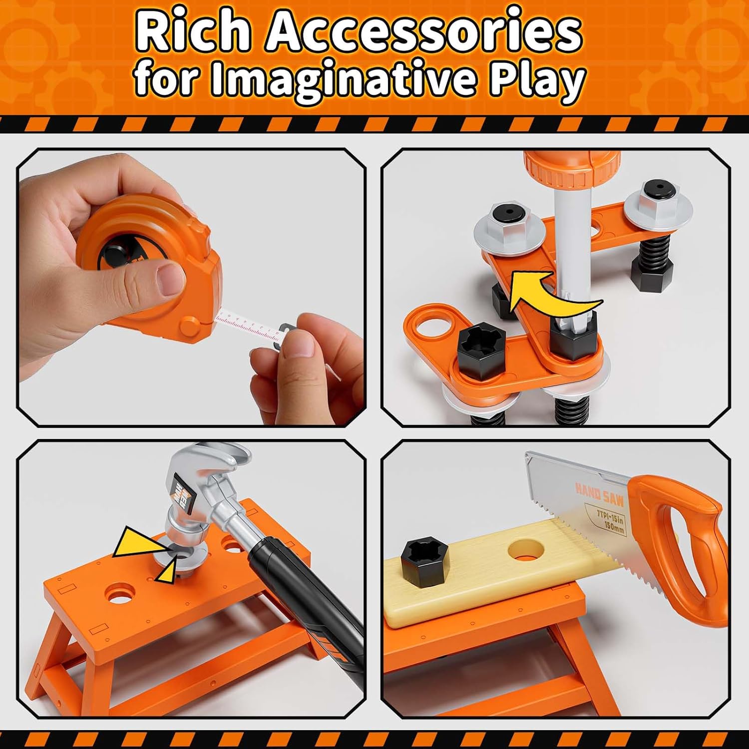 Thumbnail 6 de KidBloom Kids Tool Set with Drill for 3–4 Years