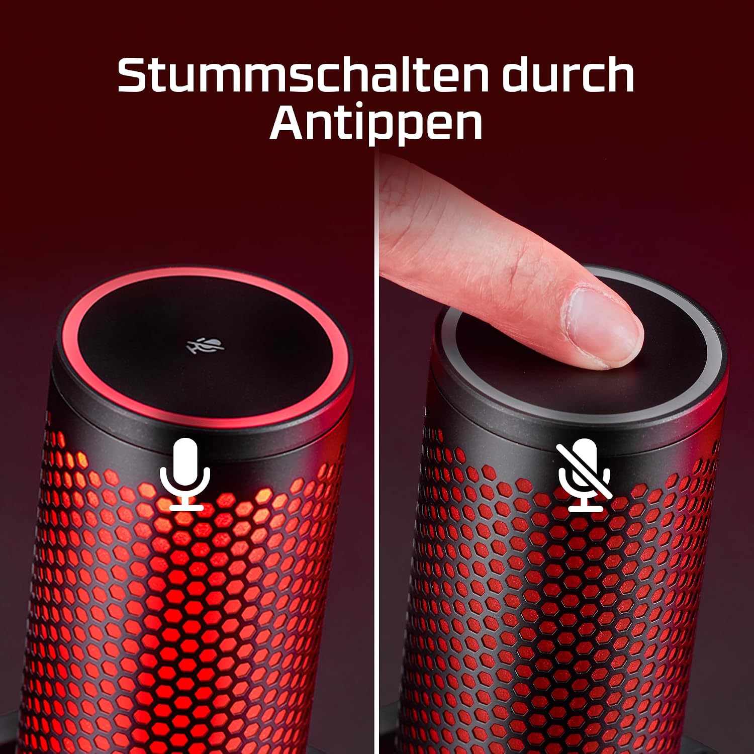 Detalle de HyperX QuadCast 2 Frost – USB-Mikrofon für Gaming, Streaming & Podcasting mit integrierten Bedienelementen
