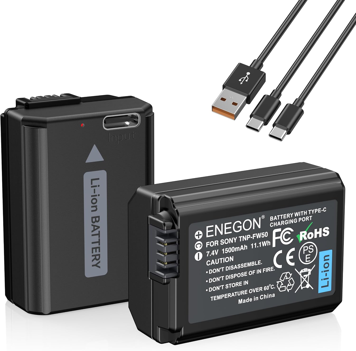 ENEGON NP-FW50 Ersatzbatterien 1500mAh