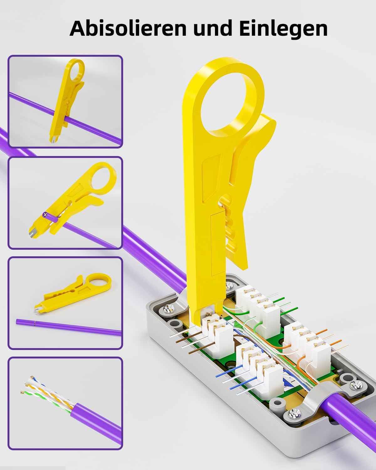 Detalle 2 de VCE LSA Plus Auflegewerkzeug – Krone-LSA Werkzeug für Verlegekabel und RJ45 Netzwerkdosen