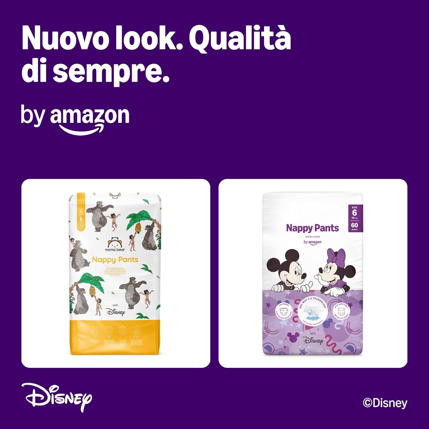 Thumbnail 1 de Pannolini Mutandina Disney Taglia 6 (oltre i 15 kg) – 60 pezzi, Disney, Healthcare by Amazon