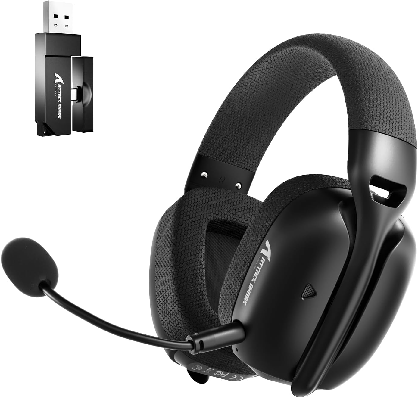 Detalle de ATTACK SHARK L80PRO Kabelloses Gaming-Headset – 3 Modi, Dual-Mikrofon, 40 mm Treiber, 3D-Surround-Sound