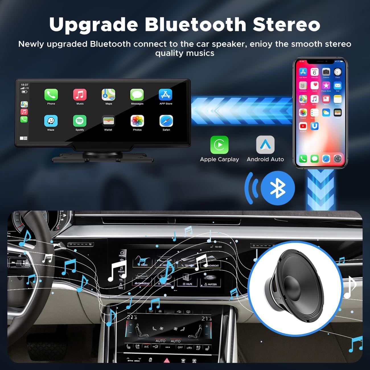 Detalle 2 de LAMTTO 9.26" Wireless CarPlay & Android Auto 9.26"