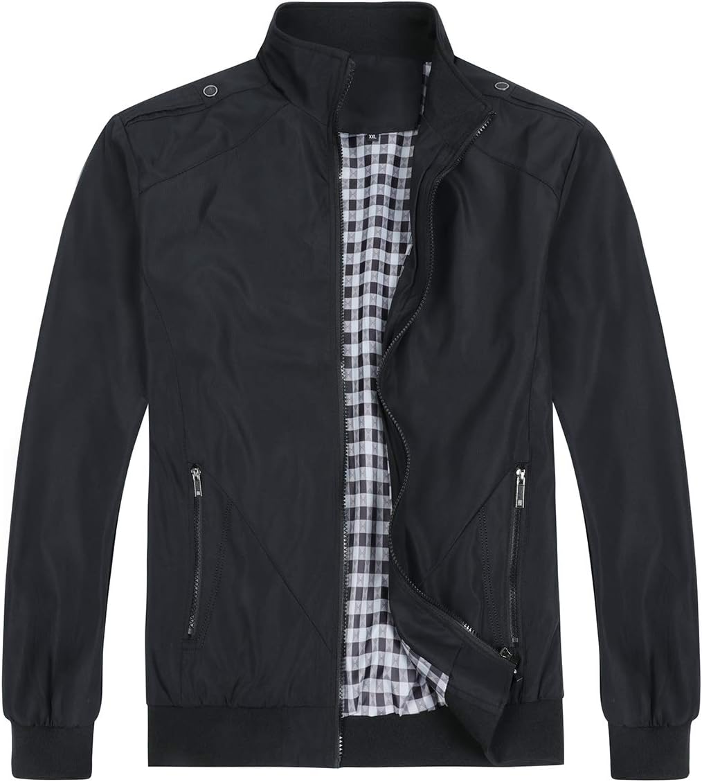 Detalle de Allthemen giubbotto da uomo invernale caldo in stile aviatore, collo alto e zip