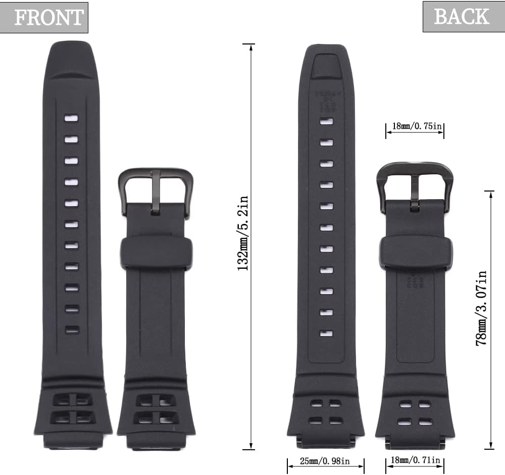 Thumbnail 3 de XBDSW Resin-Armband aus Silikon für Casio Uhren (kompatibel mit 18 mm Bandanstoß)