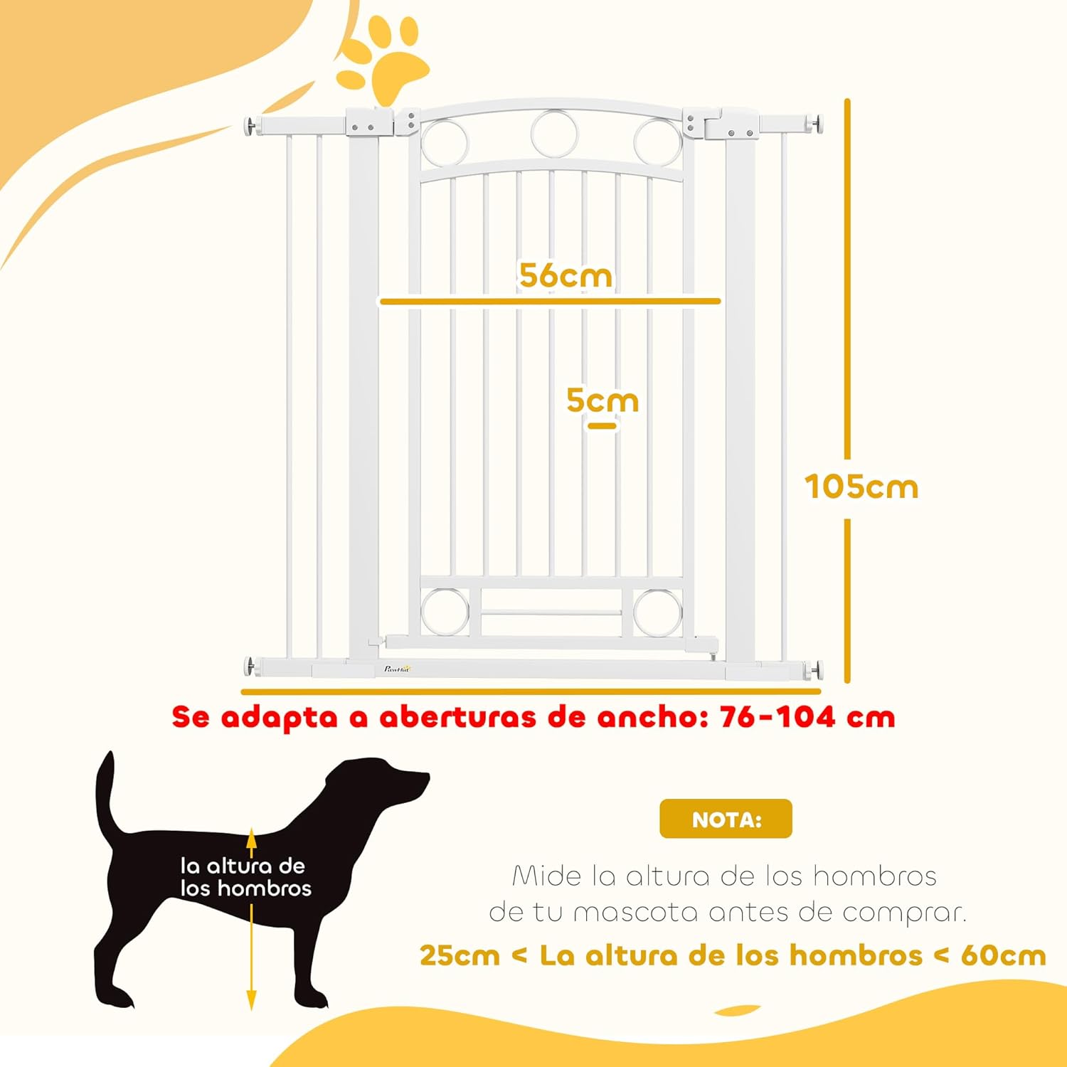 Thumbnail 6 de PawHut Barrera 105 cm para Perros