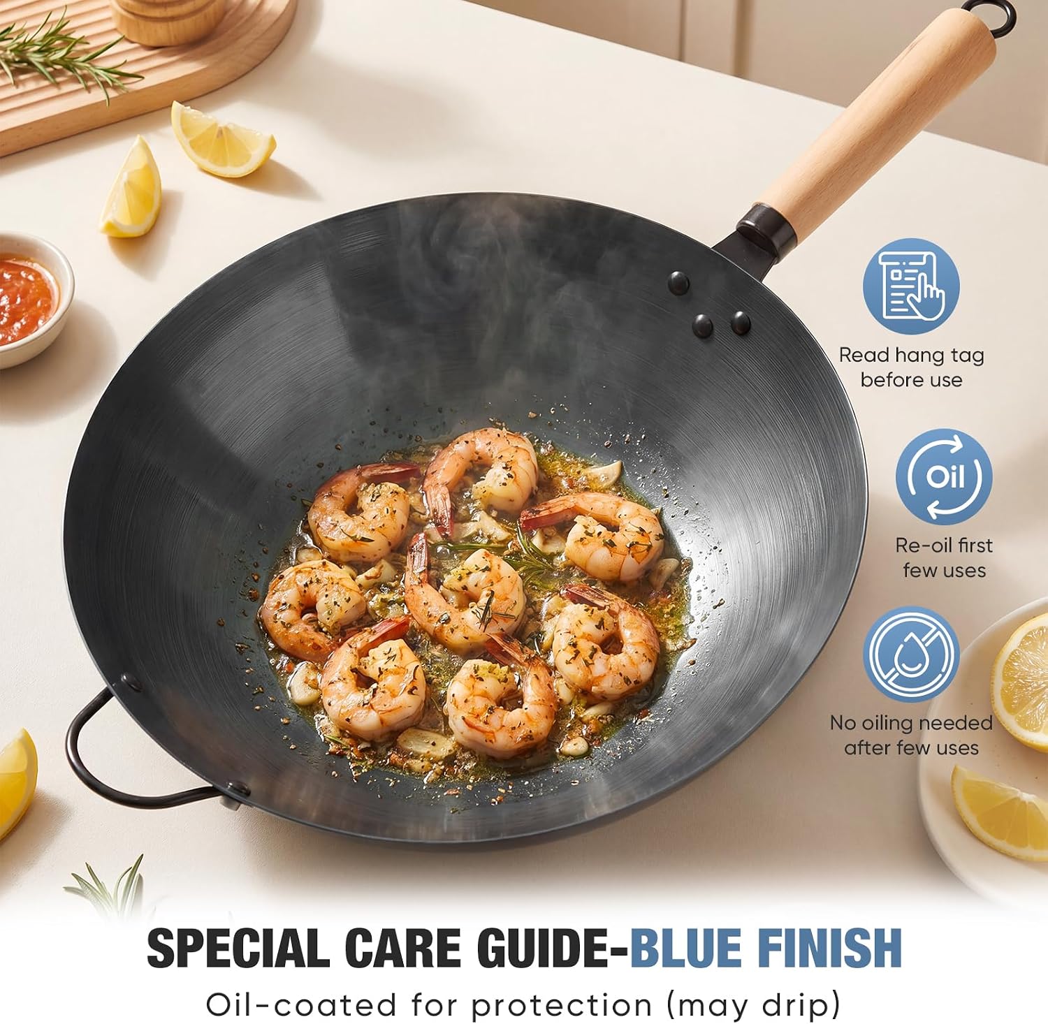 Thumbnail 6 de Sweetcrispy Carbon Steel Wok 13.5 Inch