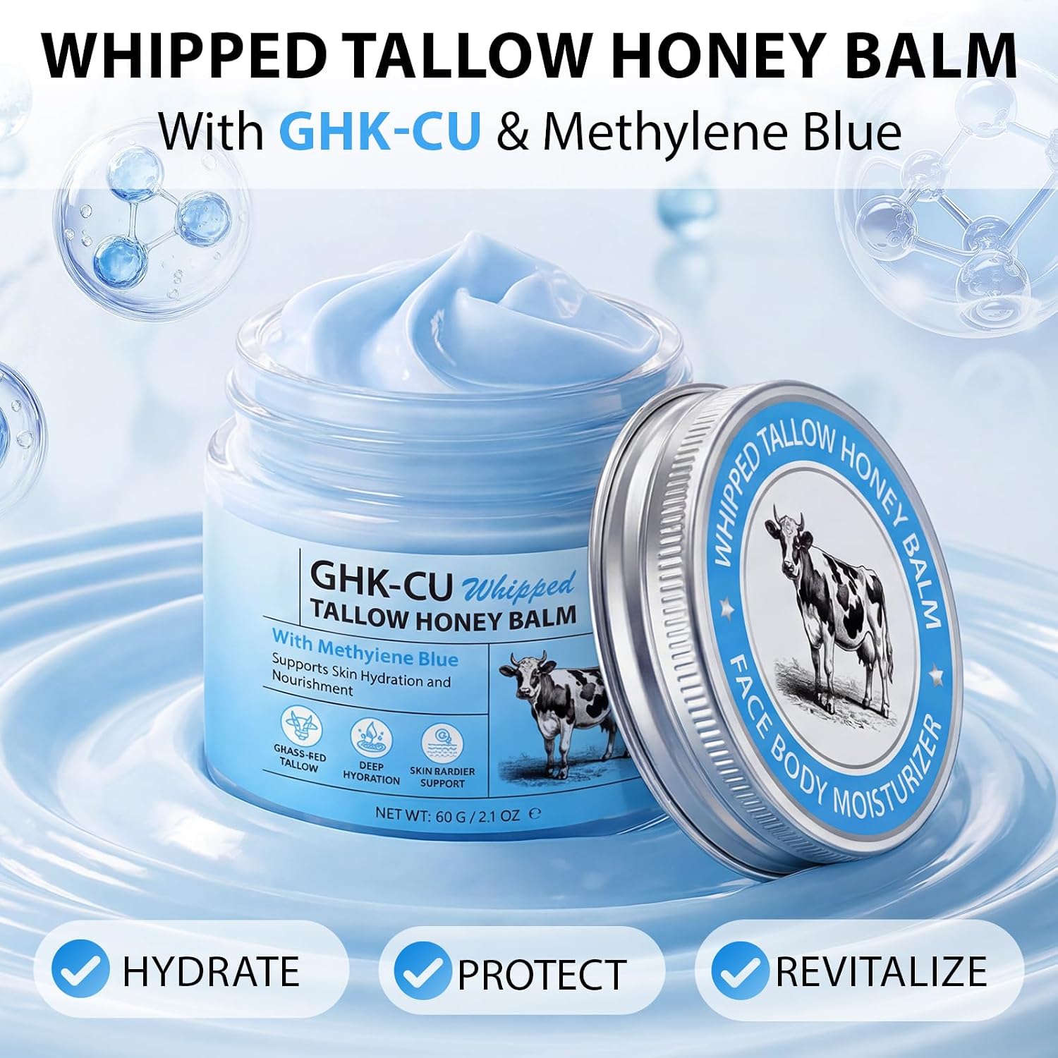 Thumbnail 3 de GHK-Cu Kupferpeptid Tallow Creme mit Honigbalsam – Hautpflege 60 g