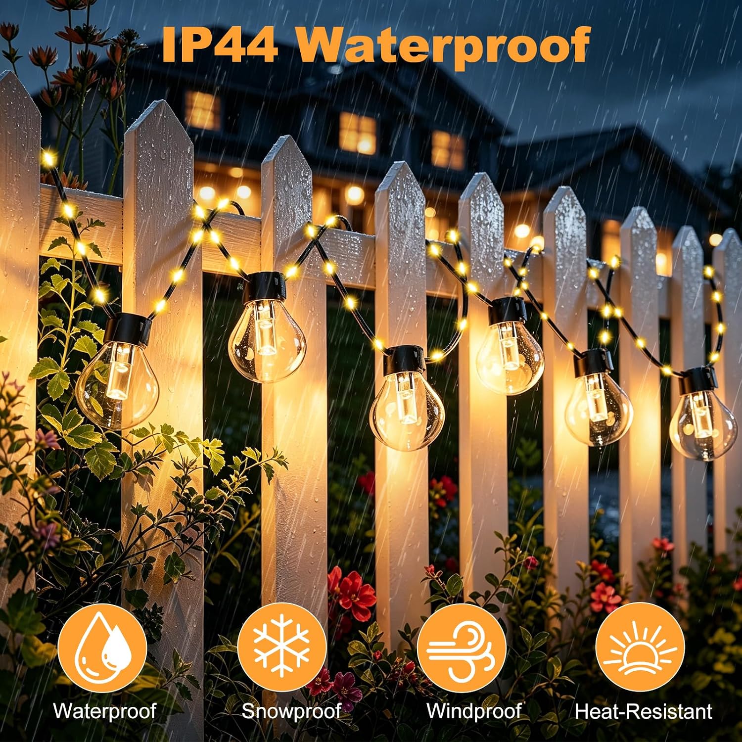 Thumbnail 6 de Solar Lichterkette Outdoor 10 m mit 100 LEDs – 8 Modi, Fernbedienung, IP44