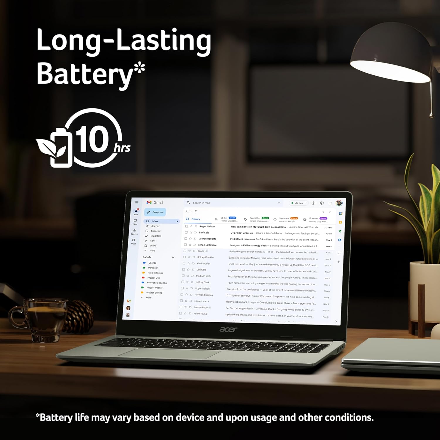 Thumbnail 5 de Acer Chromebook 315 CB315-4H (Intel Celeron N4500, 8GB RAM, 128GB eMMC) – 15.6" Full HD, Chrome OS, Silver