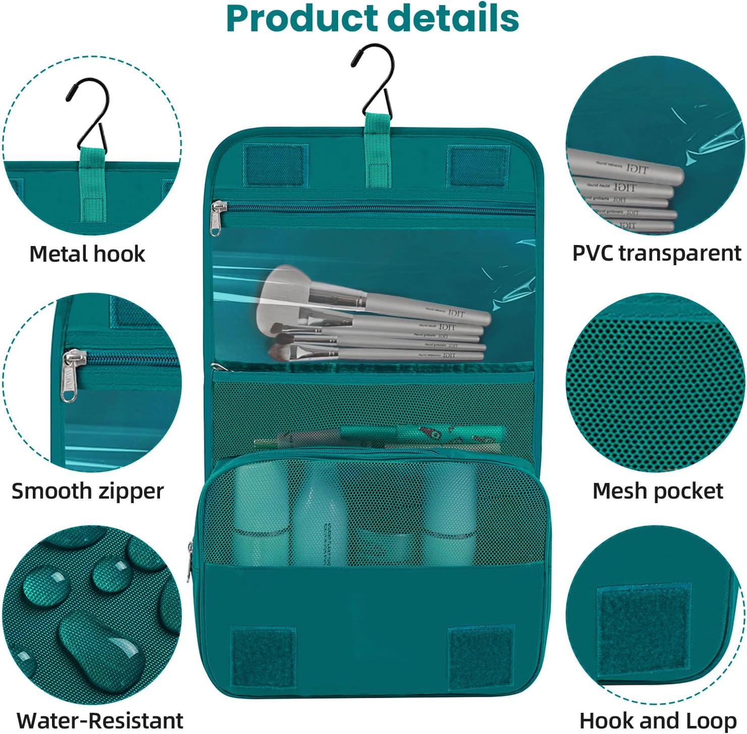Detalle 2 de BAGAIL 10er-Set Packwürfel in verschiedenen Größen (Packorganizer) – Blaugrün