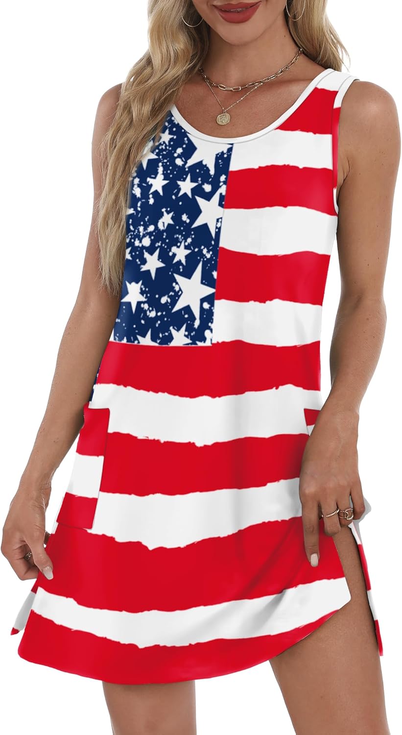 Detalle de BKRIVE Coverup Summer Dresses for Women 2026 Eyelet Casual Loose Sleeveless Sundress with Pockets