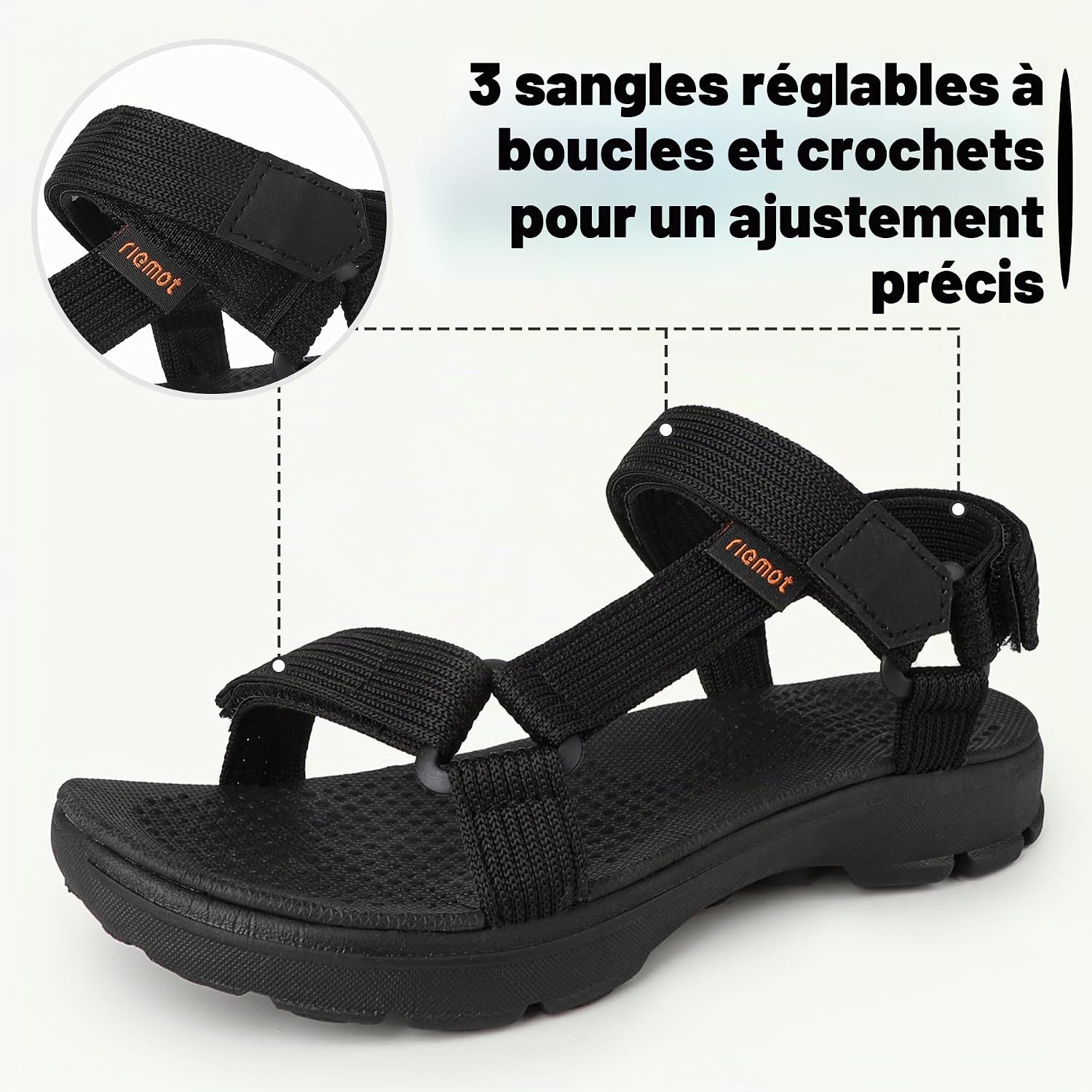 Detalle de riemot Sandales Sport Femme/Homme – Sandale Extérieures Léger et Antidérapante
